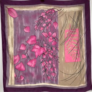 Luciano Soprani 100% Silk Square Purple Scarf Made in Italy